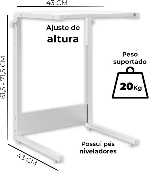 Mesa Portátil Multiuso Compacta com Regulagem de Altura UP-UV-BR - Imagem 3