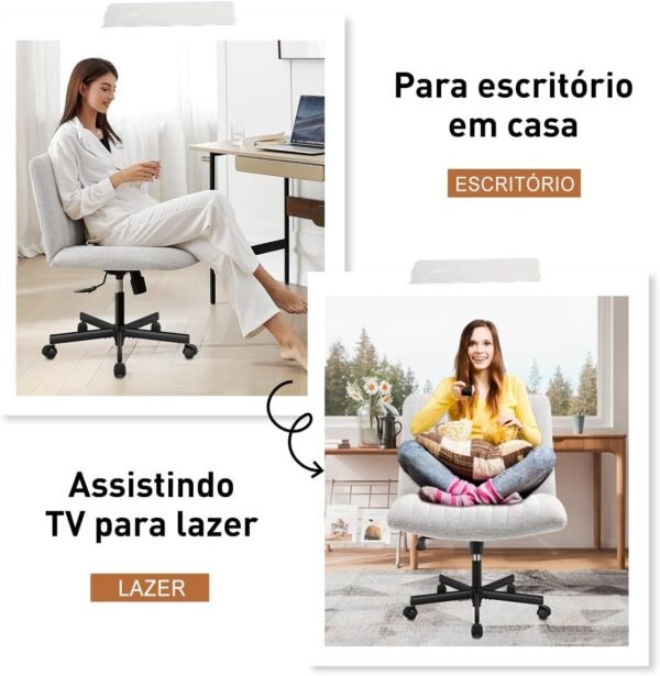 Cadeira de Escritório Python Fly Leisure, Assento Extra Grande e Largo em Tecido (Cinza) - Imagem 3
