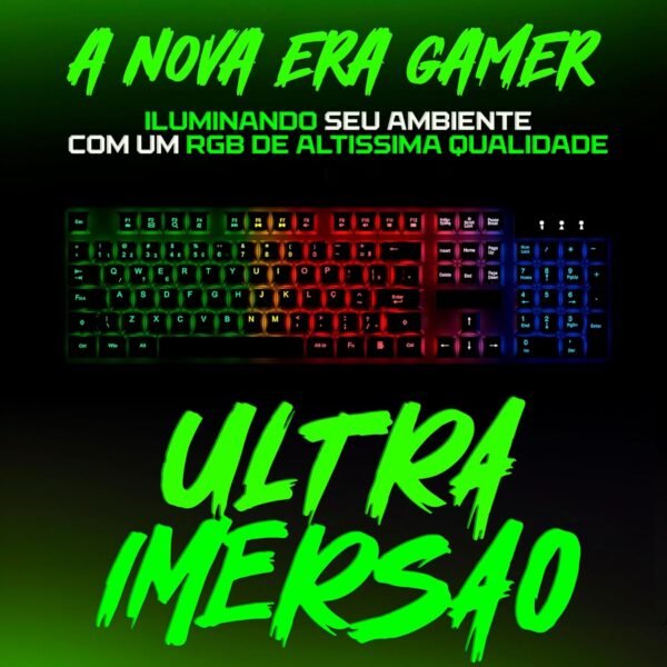Teclado Gamer RGB Precison Semi Mecânico Antighosting Multimídia Layout ABNT2 Usb para PC Notebook Consoles - Precision Ozzix - Imagem 4