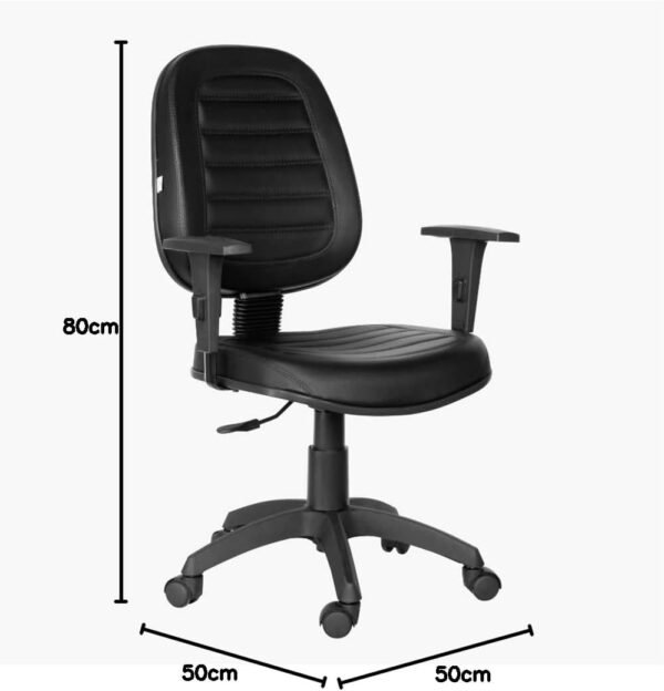 Cadeira Executiva Giratória Martiflex Internauta Premium INT1105PT25PTCOPT Couríssimo Preto - Imagem 2