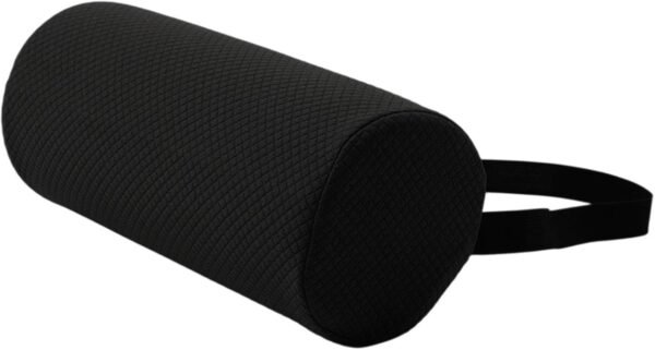 OIIBWQ Almofada Lombar em Rolo, Suporte para a Parte Inferior Costas, Prática com Tira Elástica Macia, para Cadeira de Leitura, Cadeira Gamer, Preto - Imagem 7