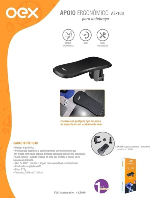 Almofada giratória para descanso de braço de computador, ergonômica, ajustável, para descanso de pulso de policarbonato, suporte de mão de mesa, mouse pad para escritório em casa - Imagem 4