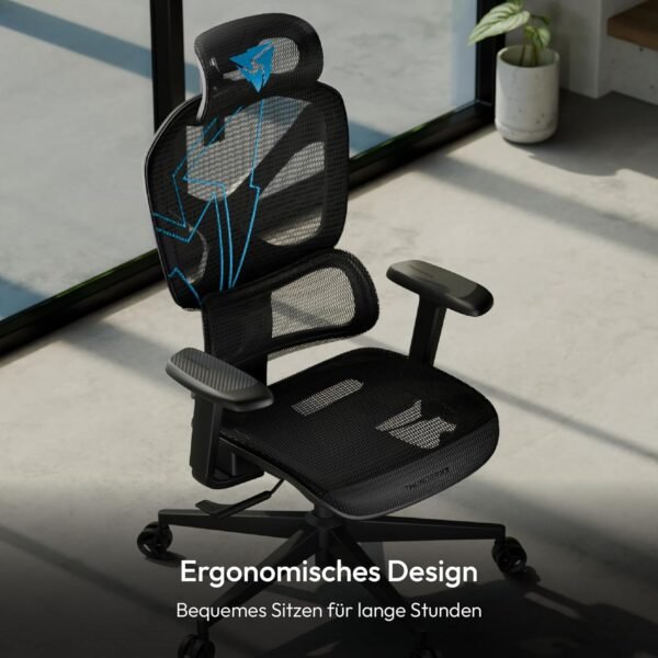 Cadeira Ergonômica YTC Mesh Azul ThunderX3 - Imagem 5