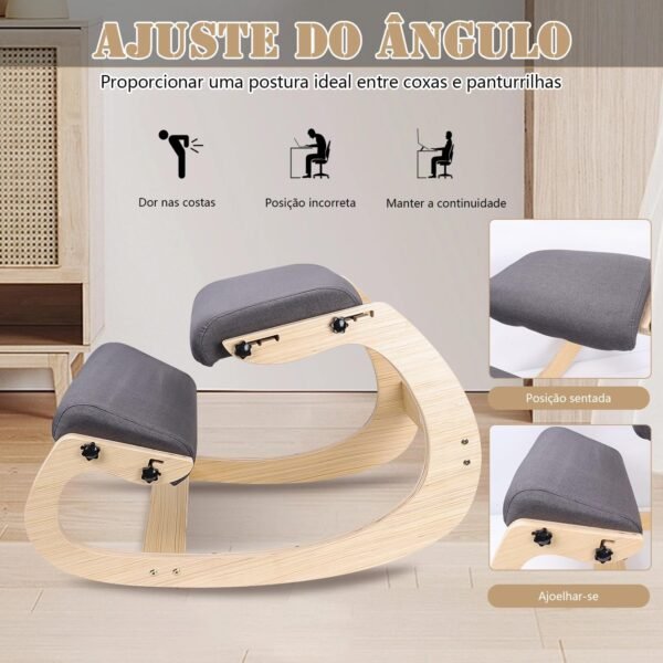 Cadeira Ergonomica de Joelho, Cadeira de Balanço Ajustável, Cadeira de Postura para Mesa - Imagem 3