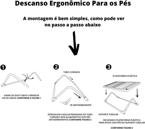Apoio Descanso Base Suporte Ergonômico Para Os Pés Nr17