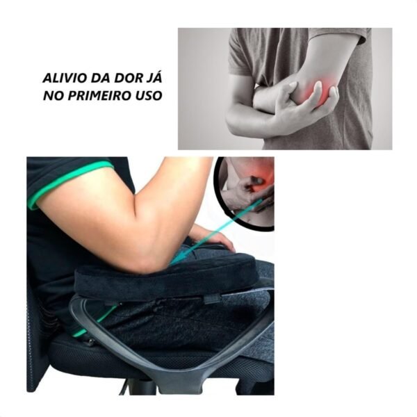 Apoio de Braço para Cadeira de Escritório Almofadas Ergonômicas Suporte Universal Preto - Imagem 4