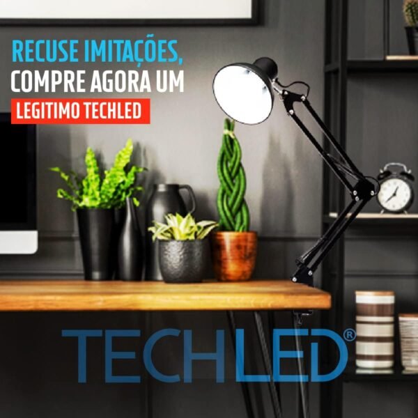 Luminária Articulada De Mesa Abajur Tipo Pixar Com Base E Garra (Preto) - Imagem 5