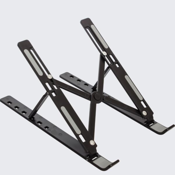 Suporte para Notebook Tablet Linha Premium em Alumínio Dobrável e Ergonômico Para Mesa Portátil Ajustável 6 Ângulos Compativel Ipad, Hp, Dell,Lenovo-Com estojo para armazenagem (preto)