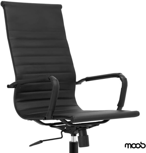 Cadeira de Escritório Moob Presidente com Regulagem de Altura e Base Giratória (Berlin All Black) - Imagem 3