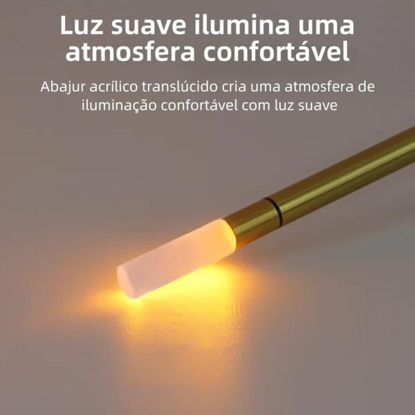 BEMMY Luminária de Mesa,Luz Branca Quente Recarregável USB, Luminária Abajur Mesa Led Dimerizável Sem Fio Recarregável, Toque Candeeiro de Mesa Luz Noturna (Ouro) 1800mAh - Imagem 3