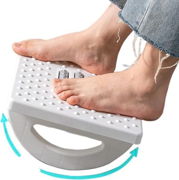 Apoio para Pés Embaixo Da Mesa Com Rodas De Massagem Rotação de 180 Graus Apoio Ergonômico para os Pés (Branco) - Imagem 3