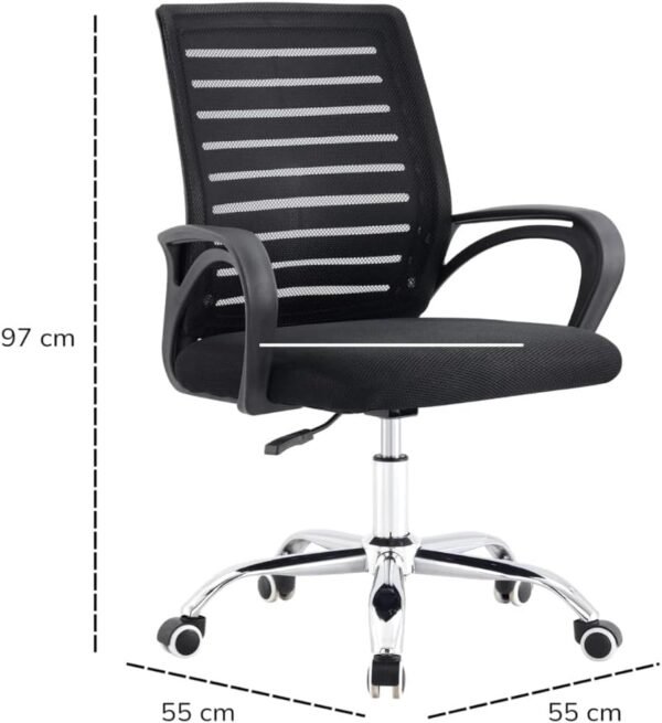 Cadeira de Escritorio Ergonomica Stoel Basis Mesh Preto Home Office - Imagem 3