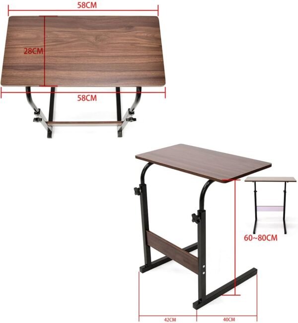 Mesa Escrivaninha Para Por Na Cama Para Estudo Trabalho Marrom - Imagem 2