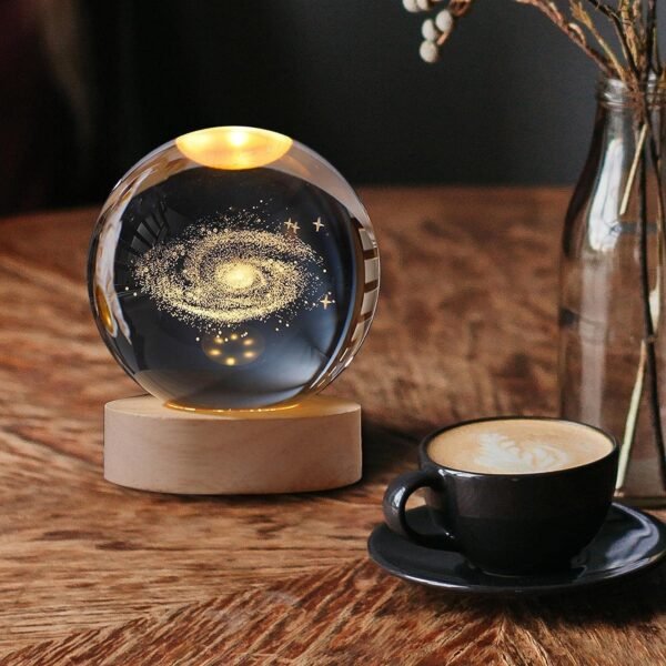 Luminária de Mesa LED Bola de Cristal 3D Space Brilhante (Via Láctea) - Imagem 3