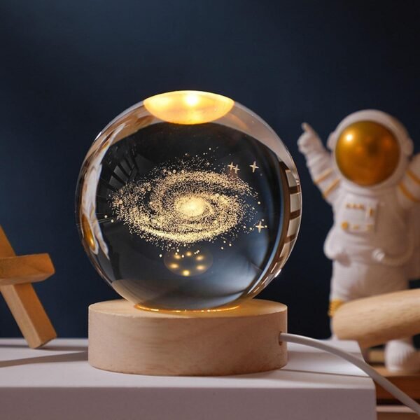 Luminária de Mesa LED Bola de Cristal 3D Space Brilhante (Via Láctea) - Imagem 4