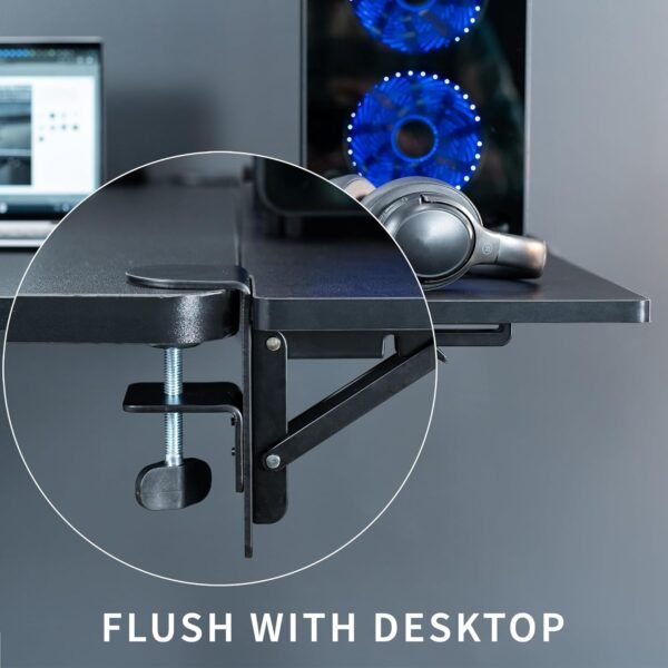VIVO Extensor de mesa dobrável de 76,2 x 30,5 cm, apoio de braço, bandeja de teclado de escritório, acessório de extensão de mesa lateral, preto, DESK-EXT30 - Imagem 8