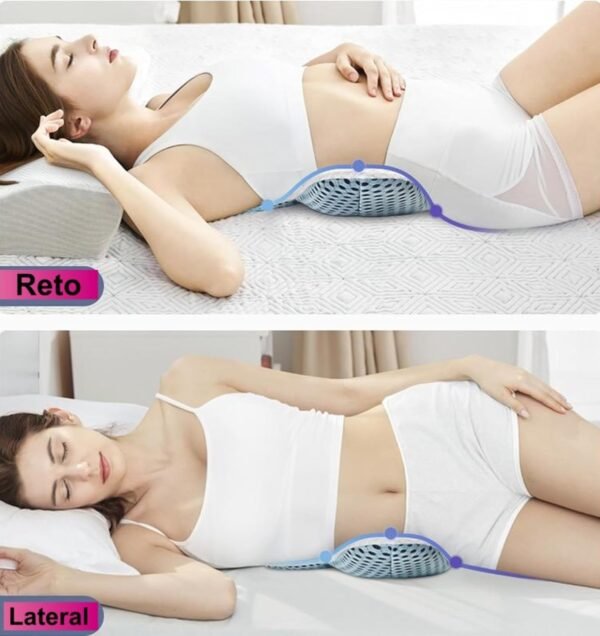 Almofada De Apoio Lombar Para Cintura E Coluna Travesseiro Suporte Lombar Para Dormir Grávida Gestante - Imagem 4