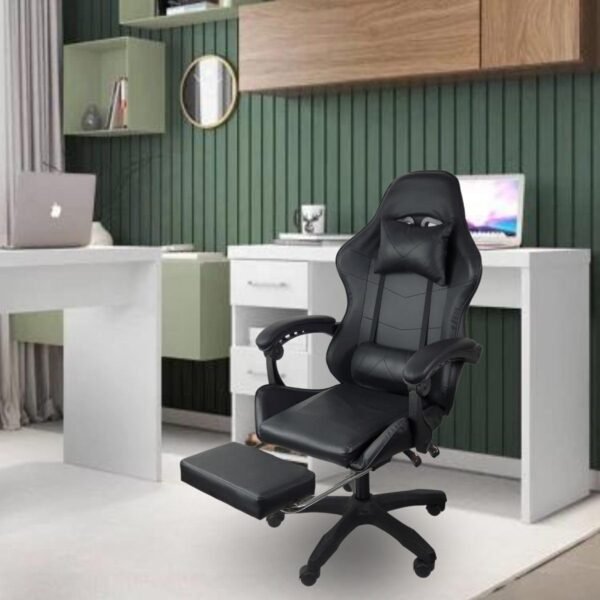 Cadeira Gamer Stillus Ergonômica Com Apoio Para Os Pés (Preto) - Imagem 2
