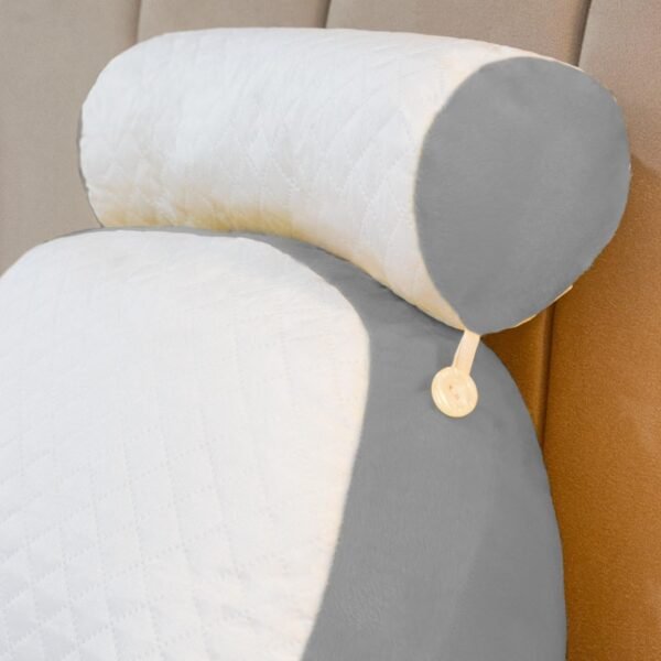Almofada de Descanso Apoio de Costas Travesseiro multiuso Ergonômico para Leitura, com Apoio de cabeça Removível, 55 cm Altura com Encosto, 60cm Largura(CINZA) - Imagem 3