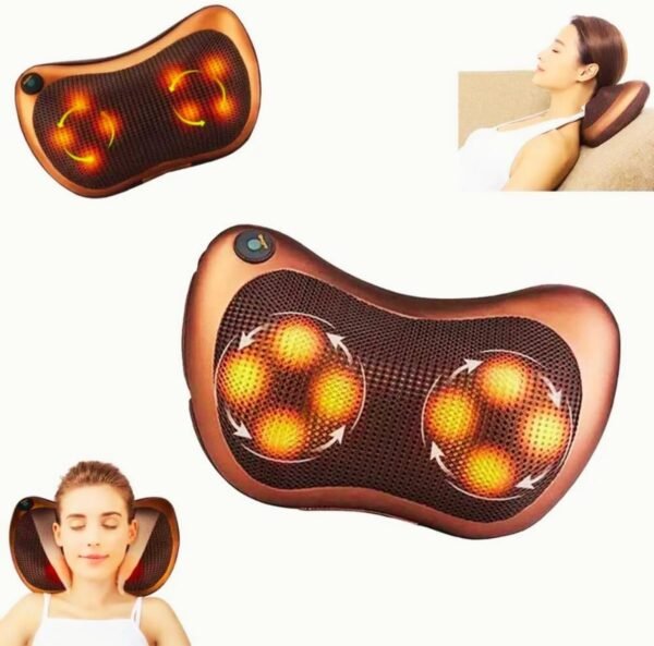 Almofada Massageadora Shiatsu Massagem Relaxamento Alivia Dores Costas Lombar Ombros com Aquecimento Conexão Veicular e Bivolt - Imagem 3