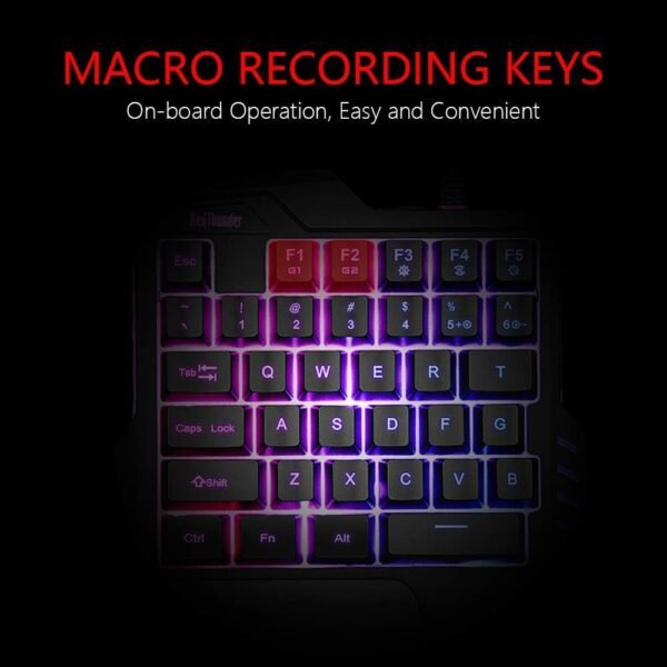 RedThunder Teclado para jogos com uma mão RGB retroiluminado 35 teclas, mini teclado portátil para jogos, controle ergonômico para PC Gamer - Imagem 4