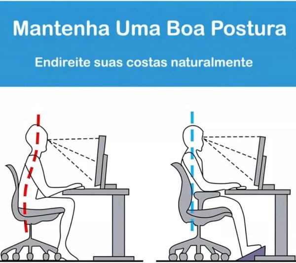 Apoio Ergonômico Para os Pés Apoio Descanso Suporte de Escritório Ergonômico NR 17 Para Pés Com Massageador e 6 Níveis de Altura Superfície Antiderrapante - Imagem 3