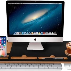 ARTMOVELAR - Mesa Base para Monitor - Suporte para Computador com Apoio para Objetos - Suporte de Monitor e TV, Organizador de Mesa, Organização e Decoração de Apartamento e Casa, Home Office - Preto