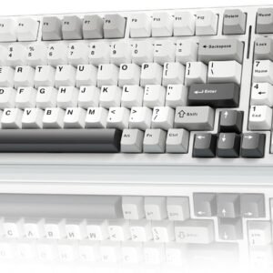 AULA F99 Teclado mecânico sem fio, Bluetooth trimodo 5.0/2.4 GHz/USB-C teclado mecânico intercambiável a quente, interruptores lineares pré-lubrificados, estrutura de junta, teclado personalizado