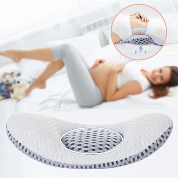 Almofada De Apoio Lombar Para Cintura E Coluna Travesseiro Suporte Lombar Para Dormir Grávida Gestante - Imagem 2