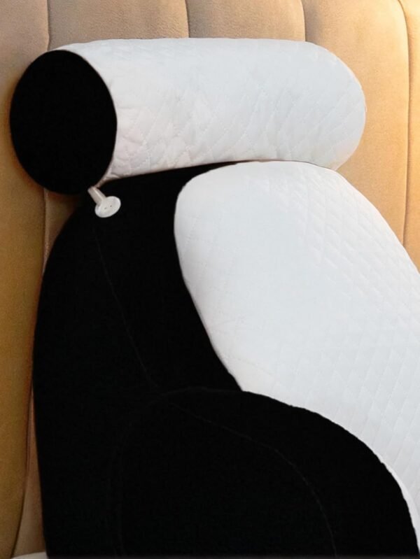 Almofada de Descanso Apoio lombar Travesseiro Encosto de costas para leitura na Cama, Almofada de Pescoço multiuso Ergonômico em Pelúcia 55cm x60cm (PRETO) - Imagem 2