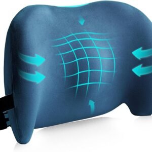 Almofada de apoio lombar para cadeira de escritório, almofada lombar de carro, alívio da dor lombar, almofada traseira de espuma viscoelástica com alças ajustáveis, almofada ergonômica para cadeira de