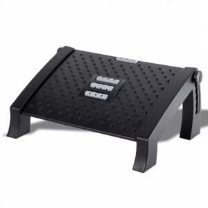 Apoio Ergonômico Para os Pés Apoio Descanso Suporte de Escritório Ergonômico NR 17 Para Pés Com Massageador e 6 Níveis de Altura Superfície Antiderrapante
