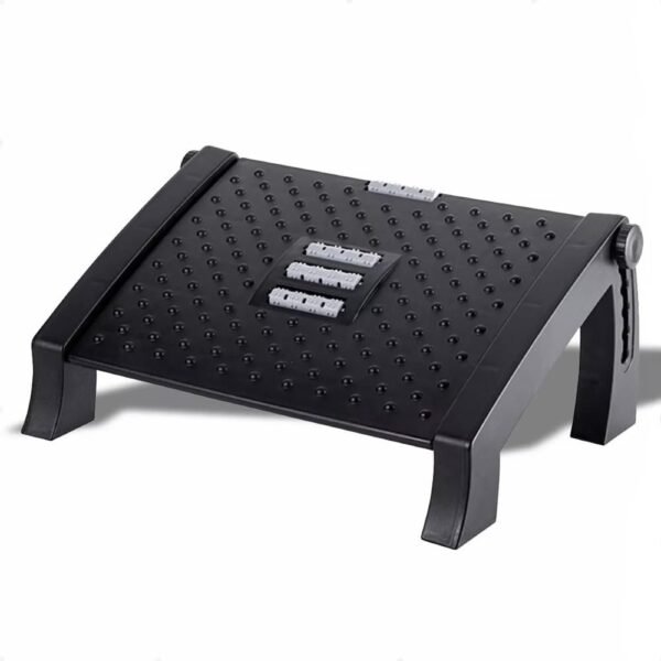 Apoio Ergonômico Para os Pés Apoio Descanso Suporte de Escritório Ergonômico NR 17 Para Pés Com Massageador e 6 Níveis de Altura Superfície Antiderrapante