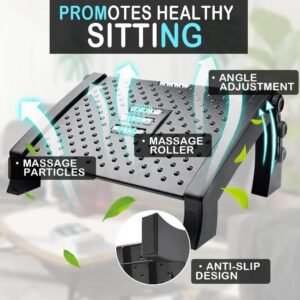 Apoio Para Pés ergonomico, Banquinho Ajustável em 6 Posições - Conforto e suporte para pés