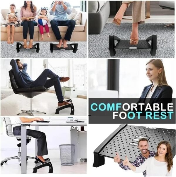 Apoio Para Pés ergonomico, Banquinho Ajustável em 6 Posições - Conforto e suporte para pés - Imagem 2