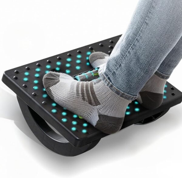 Apoio para Pés, Apoio para pés ergonomico, Apoio de pé, Suporte pé, Rodas de Massagem Giratórias de 180 Graus, Apoio para Pés Embaixo Da Mesa, Preto
