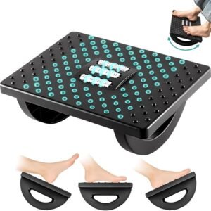 Apoio para Pés Embaixo Da Mesa Com Rodas De Massagem Apoio Ergonômico para os Pés Preto