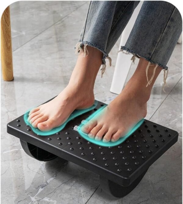 Apoio para Pés Embaixo Da Mesa Com Rodas De Massagem Apoio Ergonômico para os Pés Preto - Imagem 2