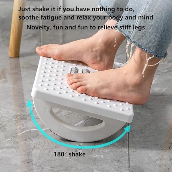Apoio para Pés Embaixo Da Mesa Com Rodas De Massagem Rotação de 180 Graus Apoio Ergonômico para os Pés (Branco) - Imagem 2