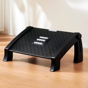 Banquinho Apoio Massageador Para Pés Embaixo Da Mesa Com Altura Ajustável Em 6 Posições Ergonômico Rodas De Massagem Banquinho De Vaso Sanitário Preto