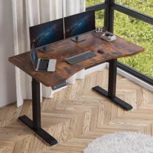 Barhoss Escrivaninhas,Mesa Elevatória Elétrica,Mesa ajustável 160 x76cm,Motor duplo, Mesa de escritório em casa,Altura ajustável, Gama de ajuste de altura 69-115cm