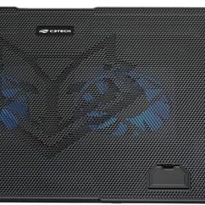 Base para Notebook C3Tech NBC-40BK 15,6" Preto Refrigerada com 2 Cooler Fans com Led Azul, 5 niveis de ajuste de altura, USB Adicional, compativel com notebooks até 15,6", suporte para celular