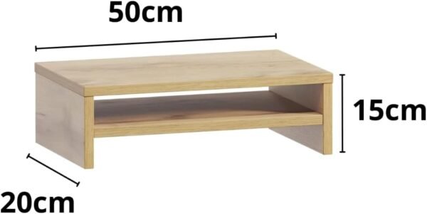 Base para monitor Base para Monitor 52cm Mesinha Home Office Mesa Gamer Suporte Apoio P/ Tv Notebook Madeira Escritório Base Quarto(Duplo Amadeirado) - Imagem 2
