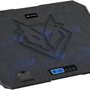 C3Tech Base para Notebook Gamer NBC-70BK ate 15,6" Preto Com 5 opções de inclinação 6 ventiladores Painel digital para controle iluminação em LED