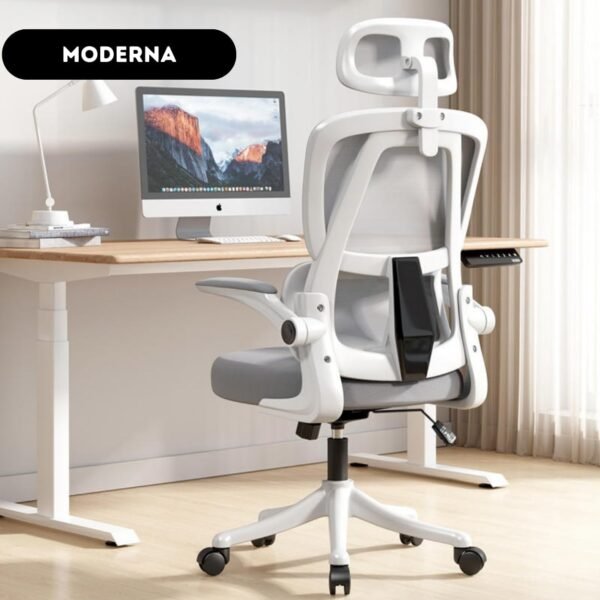 Cadeira De Escritório Ergonômica Giratória com Apoio de Braços 150kg 3D Plus (Branca) - Imagem 2