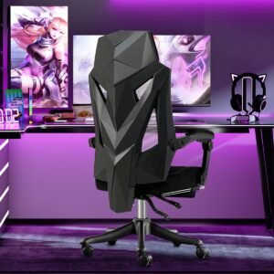 Cadeira De Escritorio Python Fly, Design Estilo Gamer, Tecido Respirável, Design Ergonômico (Preto)