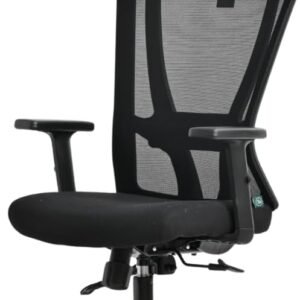 Cadeira Ergonômica ErgoMesh, Giratória, para Escritório e Home Office, com Encosto Reclinável com trava, Apoio de Cabeça, Apoio Lombar, Preto