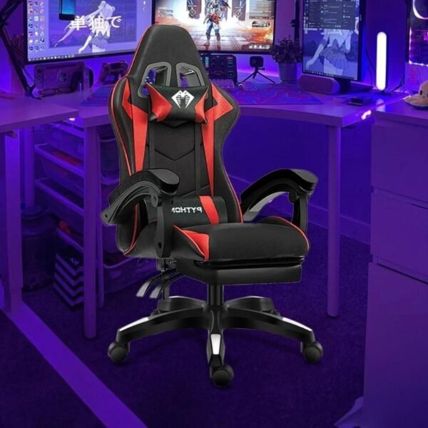 Cadeira Ergonomica Gamer Python Fly Conforto e Desempenho em Um Só Lugar (Vermelho) - Imagem 2