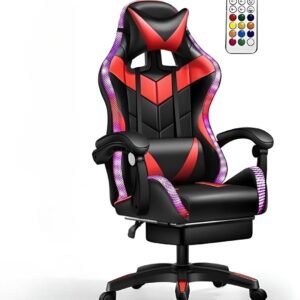Cadeira Ergonômica Gamer com Iluminação RGB Suporte e Conforto para Escritório