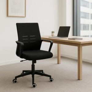 Cadeira Ergonômica Giratória com Encosto Mesh e Altura Ajustável